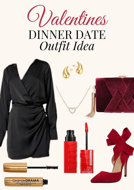 Turn heads on Valentine's Day with our Amazon Dinner Date Outfit! 💖✨ Silky wrap dress, stylish clutch, statement heels, and chic accessories. Shop the look for an unforgettable night out! 🌹👗 #ValentinesDay #OutfitIdeas #AmazonFinds

#LTKstyletip #LTKMostLoved #LTKSeasonal