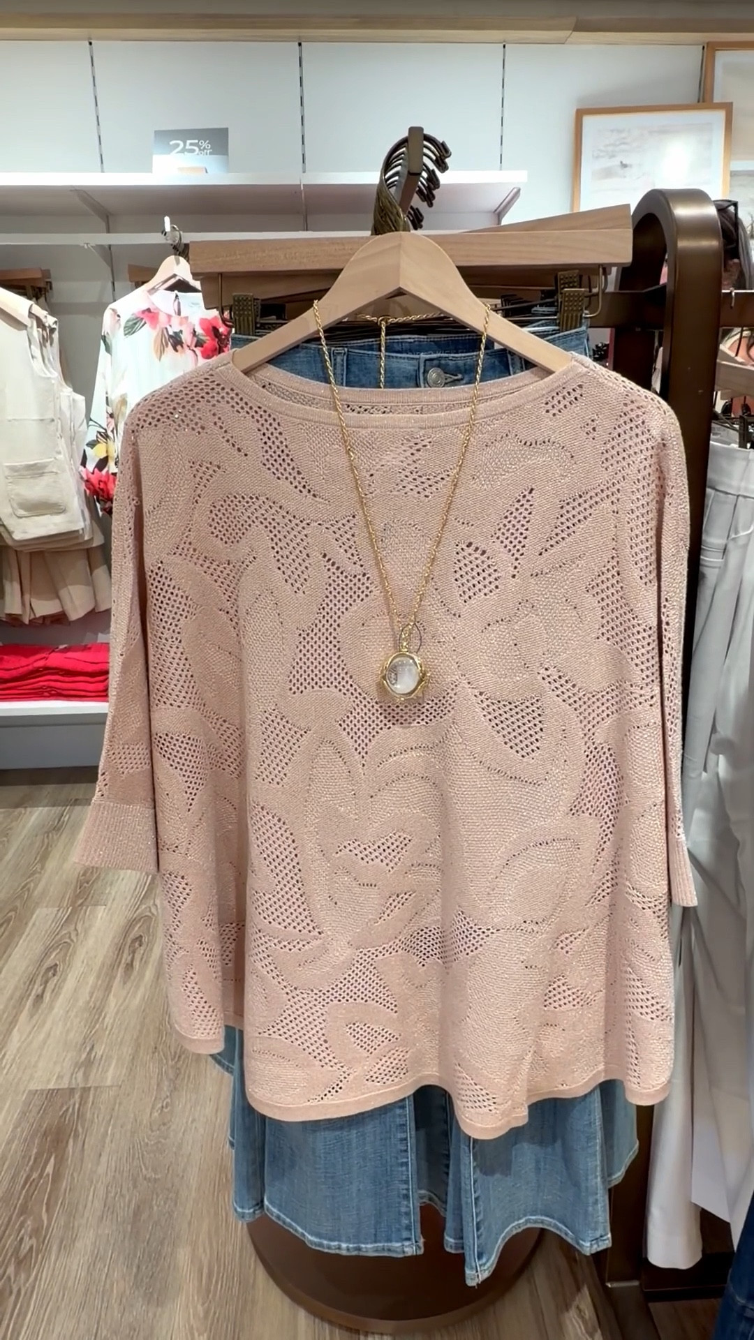 A sweater poncho with cuffs and Chico's classic shine featuring a touch of metallic. Pair this easy to wear, pull-on poncho with anything from casual wear to classy evening wear.

Discover new ways to see the world up close with our butterfly motif monocle necklace.

#LTKOver40 #LTKWorkwear #LTKTravel