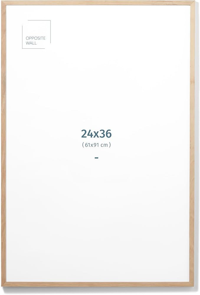 Opposite Wall - 24x36 in - Natural Solid Oak Wood Picture Frame - Lightweight, Versatile & Shatte... | Amazon (US)