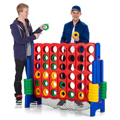 Costway - 4-to-Score Giant Game Set 4-in-a-Row Connect Game W/Net Storage for Kids & Adult - Red,... | Best Buy U.S.