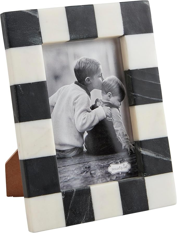 Mud Pie 4X6 Checkered Marble Frame; 8" X 6 1/4" | Amazon (US)