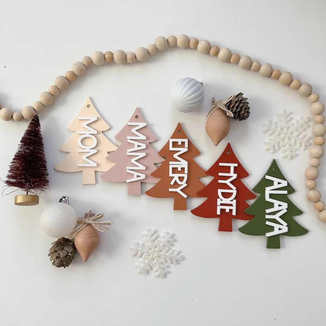 Christmas Tree Tag | Acrylic Stocking Tag | Gift Tag | Present Tag | Personalized Ornament | Chri... | Etsy (US)