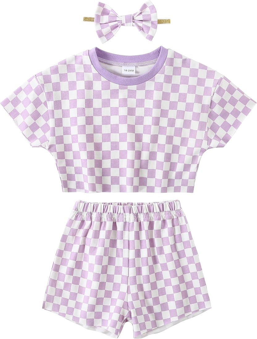 WESIDOM Toddler Girl Clothes Baby Girls Outfits 6M-5T Summer Floral Print Shirt+Shorts+Headband 3... | Amazon (US)