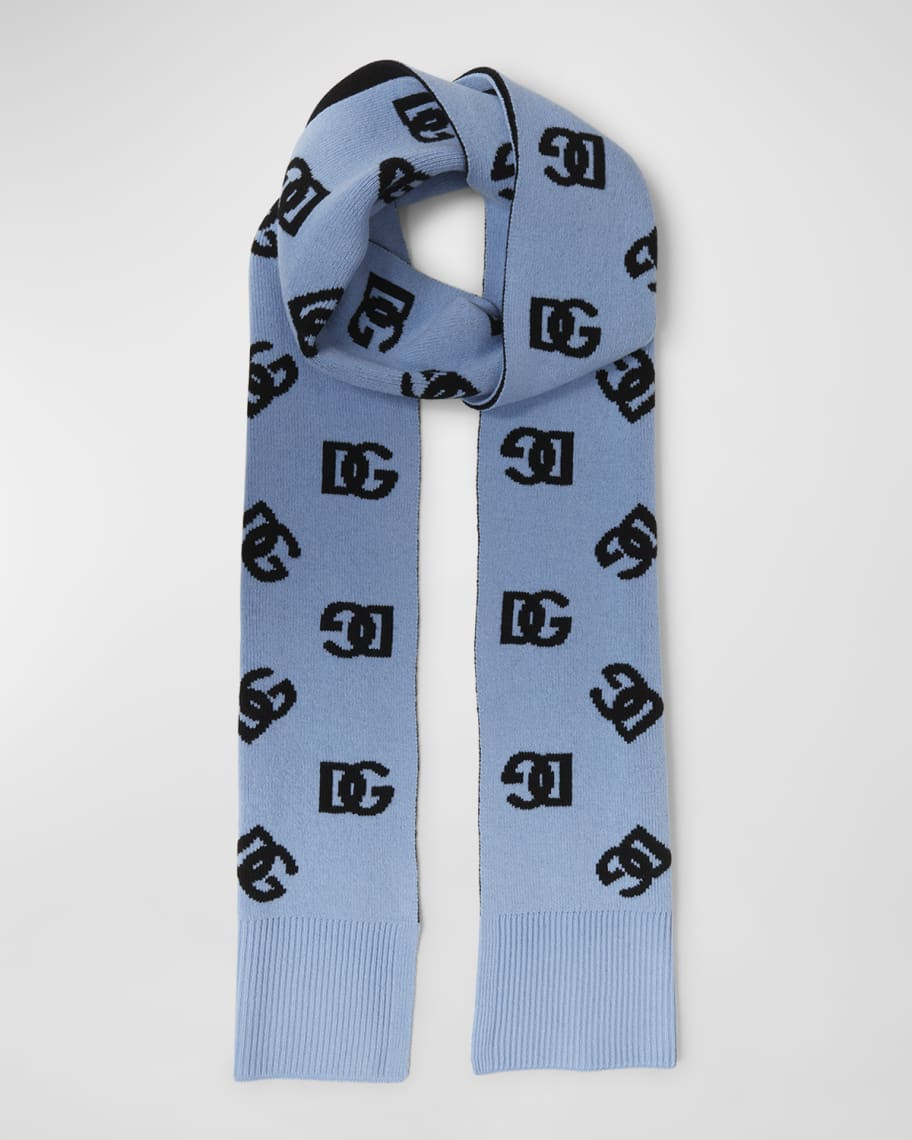 Dolce&Gabbana DG Logo Reversible Wool Scarf | Neiman Marcus