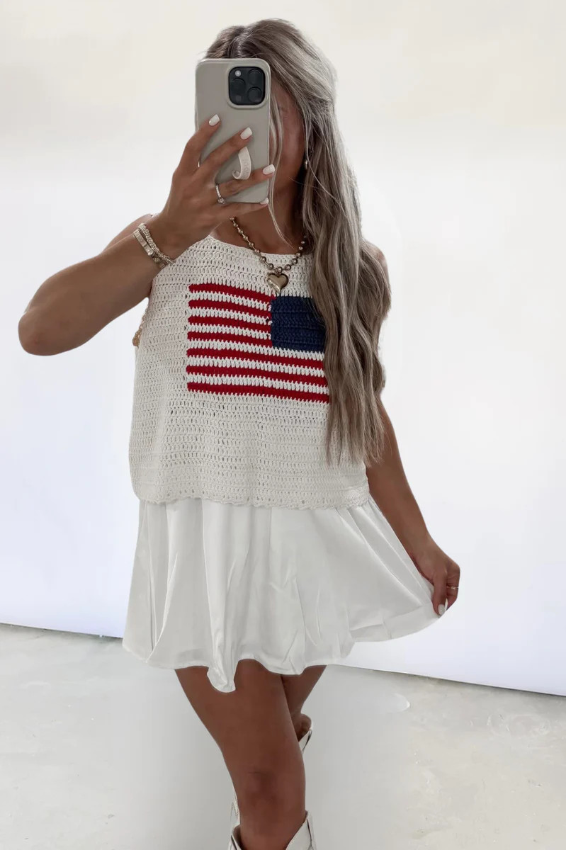 USA Flag Knitted Tank | CK Squared Boutique