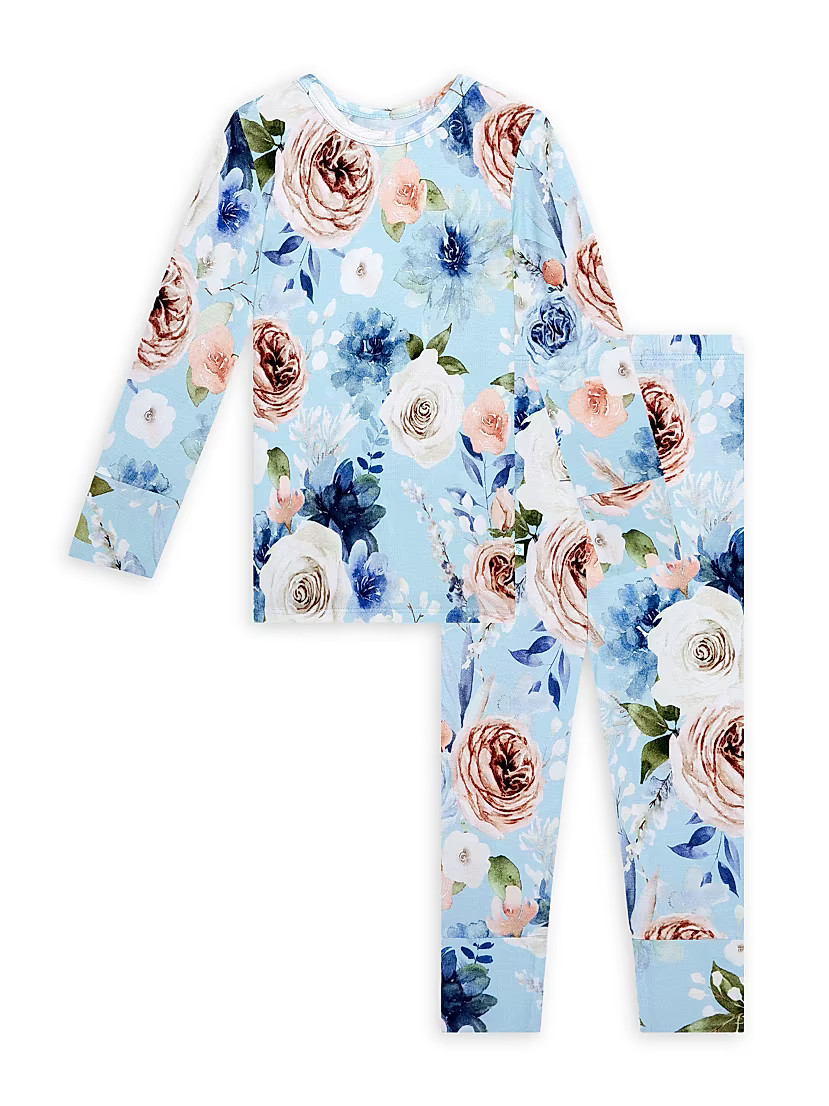 Little Girl's & Girl's Frostine Long-Sleeve 2-Piece Pajama Set | Saks Fifth Avenue