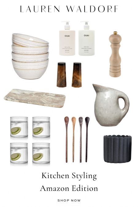 Neutral + natural kitchen accessories from Amazon 🤎 

#laurenwaldorfinteriors 

#LTKhome