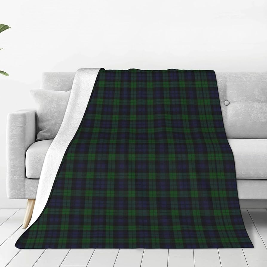 Black Watch Tartan Plaid Soft Flannel Blanket Sofa Throw Blankets All Seasons Warm Blanket for Be... | Amazon (US)