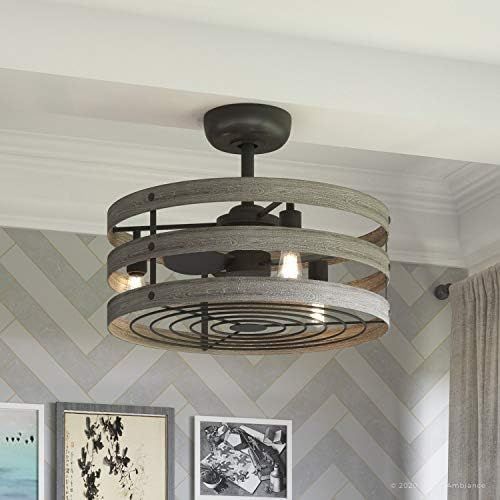 Luxury Modern Farmhouse Indoor Ceiling Fan, Small Size: 18.1"H x 23.5"W, with Modern Style Elemen... | Amazon (US)