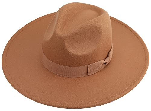 Pro Celia Big Wide Brim Women Fedora Hat (Brown) | Amazon (US)