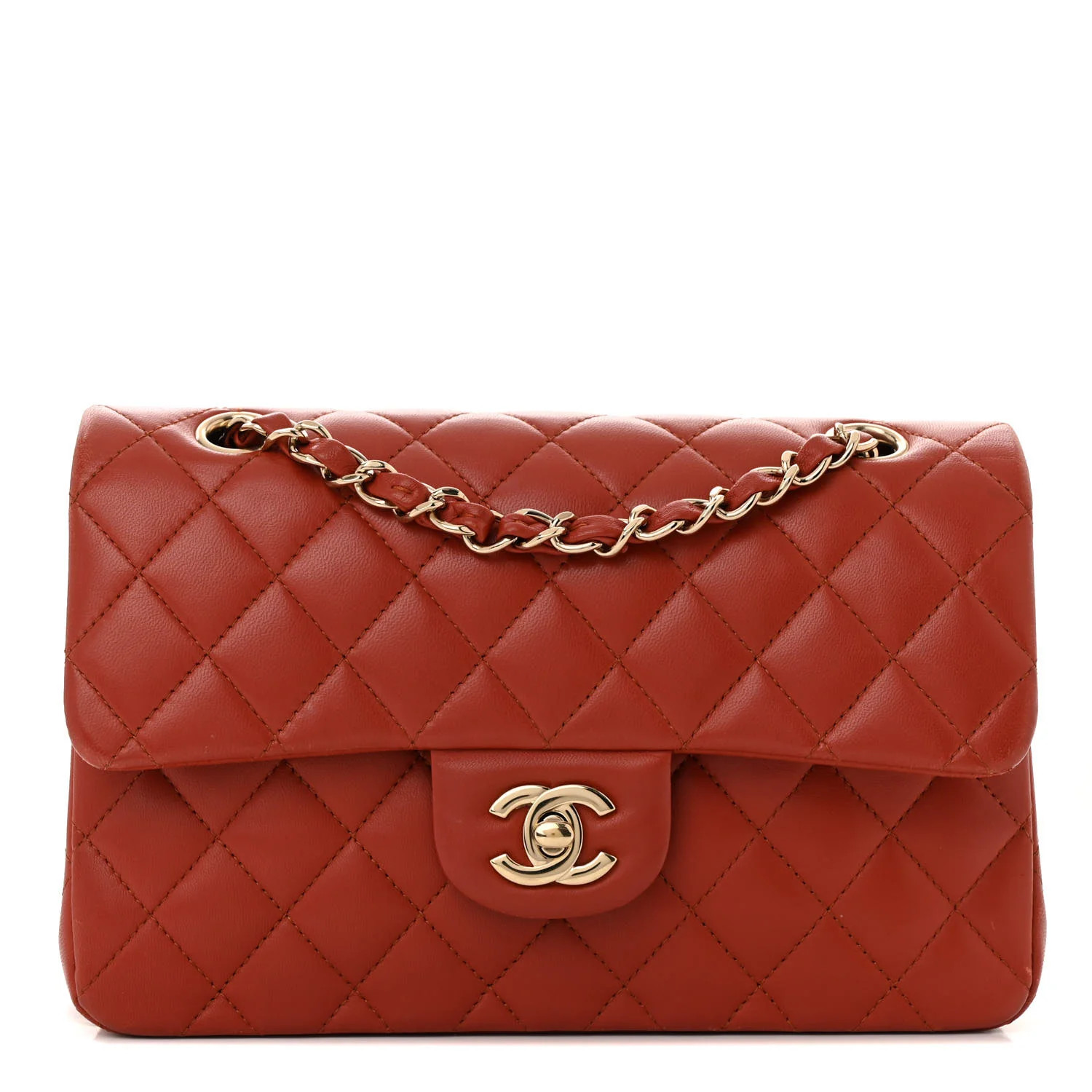 Chanel Lambskin Quilted Small Double Flap Red 1679581 | FASHIONPHILE (US)