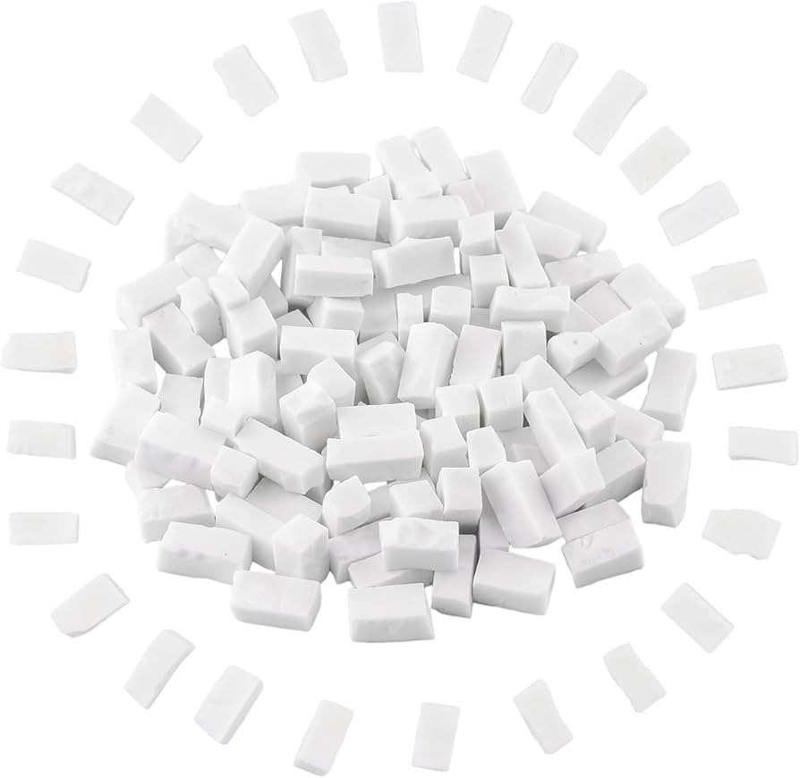 White Glass Mosaic Tiles for Crafts Bulk,200g Broken Tiles for Mosaics,Smalti Mosaic Glass Pieces... | Amazon (US)
