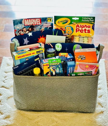 Anyone else have kids that will be on spring break soon? I always love having a basket for my kiddos filled with little things that can break their boredom days, especially on those rainy ones. Doesn’t have to be crazy, just throw some coloring books, stickers, snacks and you’ll be good to go! See our fillers below!

#LTKkids #LTKGiftGuide #LTKFind