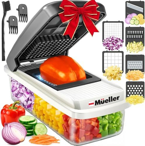 Mueller Vegetable Chopper Mandoline Slicer, Food Veggie Chopper, Cheese Grater, Onion Vegetable C... | Amazon (US)