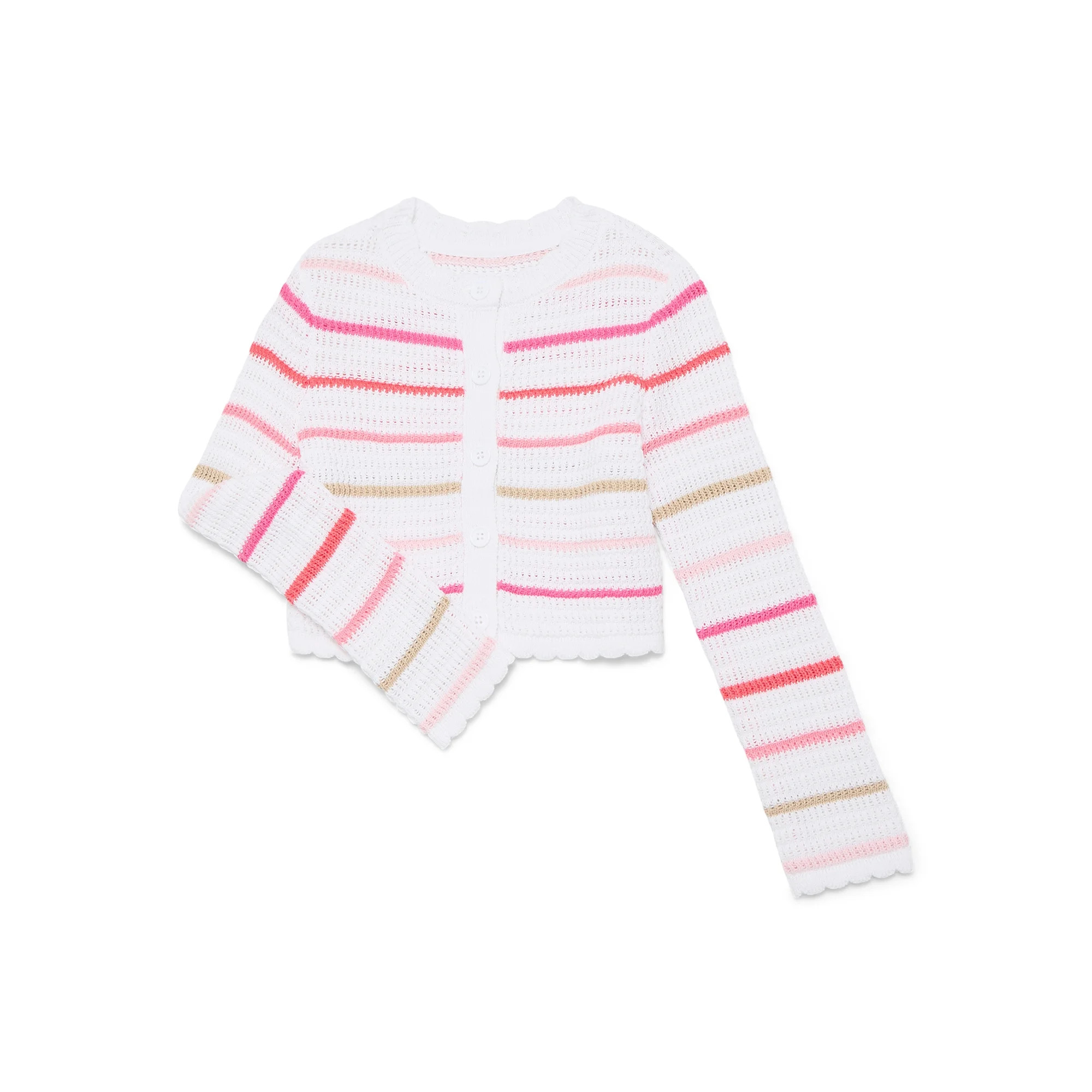 Wonder Nation Girls Crewneck Cardigan with Long Sleeves, Sizes 4-18 & Plus | Walmart (US)