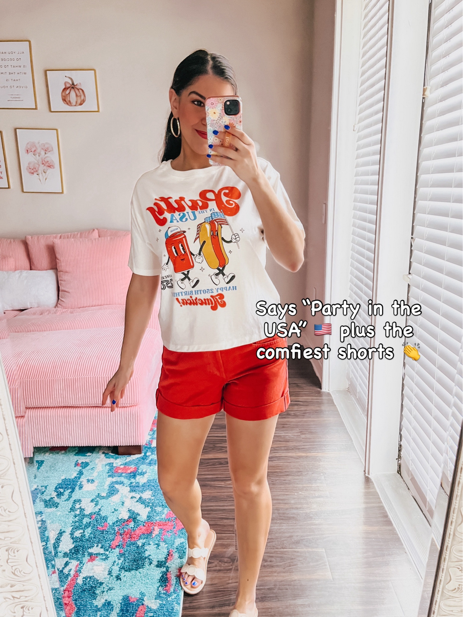 Party in the USA 🇺🇸 Tee that says Party in the USA is perfect for summer holidays coming up. Paired with super comfy red rust colored shorts and comfy sandals all from Target Style 🎯


#LTKTravel #LTKSeasonal #LTKootd