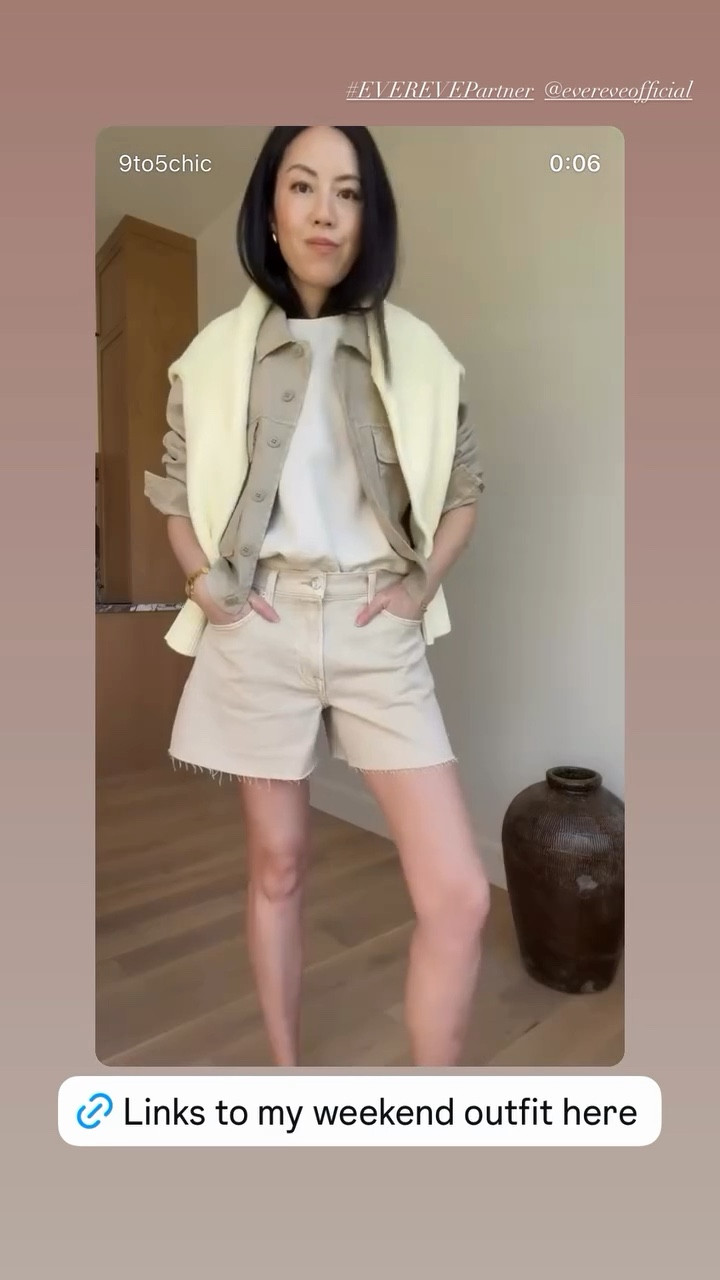 Layering these shorts with a sweater and jacket.

#Evereve
#classicstyle
#springoutfit
#summeroutfit
#summershorts