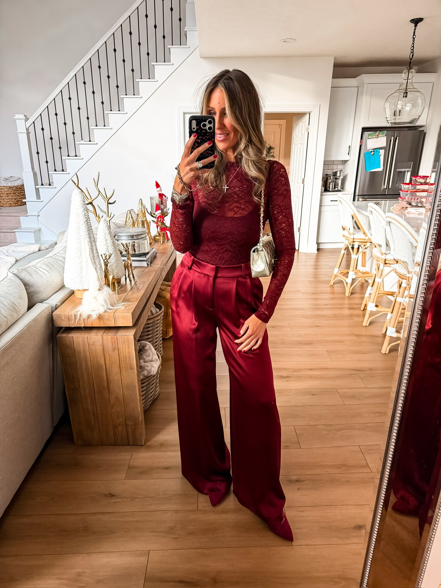 Valentine’s Day, date night, satin pants, lace top, monochrome outfit, Galentine’s Day, dinner outfit, themominstylee

#LTKValentine #LTKootd #LTKSeasonal