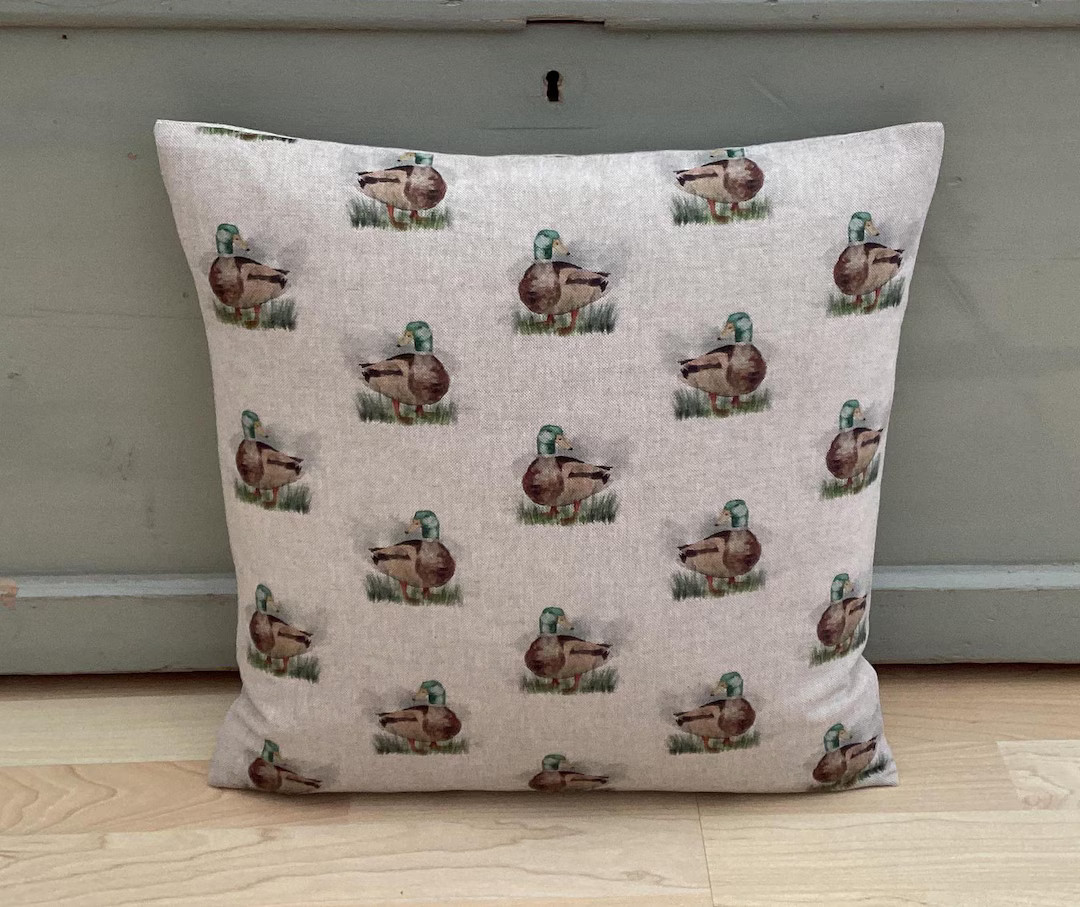 Mallard Ducks Game Birds' Beige, Brown Nursery Home Accessories Linen Country Throw Cushion Cover... | Etsy (US)