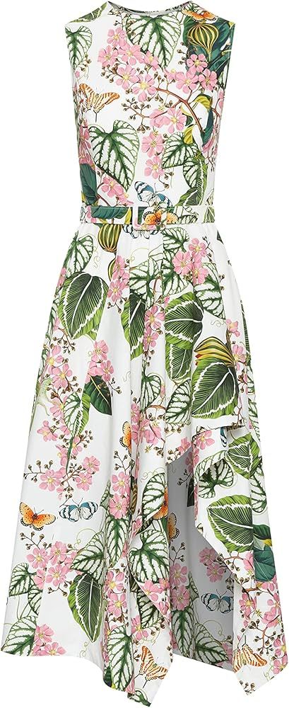 Amazon.com: Oscar de la Renta, Mixed Botanical Asymetrical Hem Dress, Ivory Multi, 10 : Luxury St... | Amazon (US)