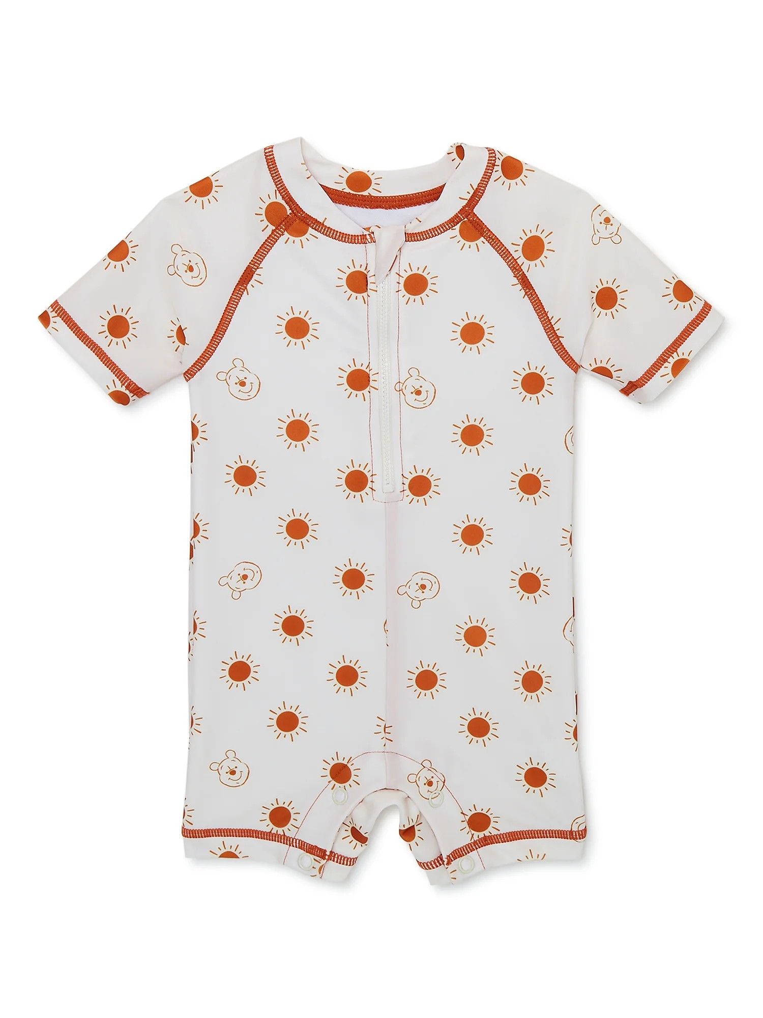 Winnie the Pooh Baby Short Sleeve Rashguard Swimsuit, 1-Piece, Sizes 0/3-12 Months | Walmart (US)