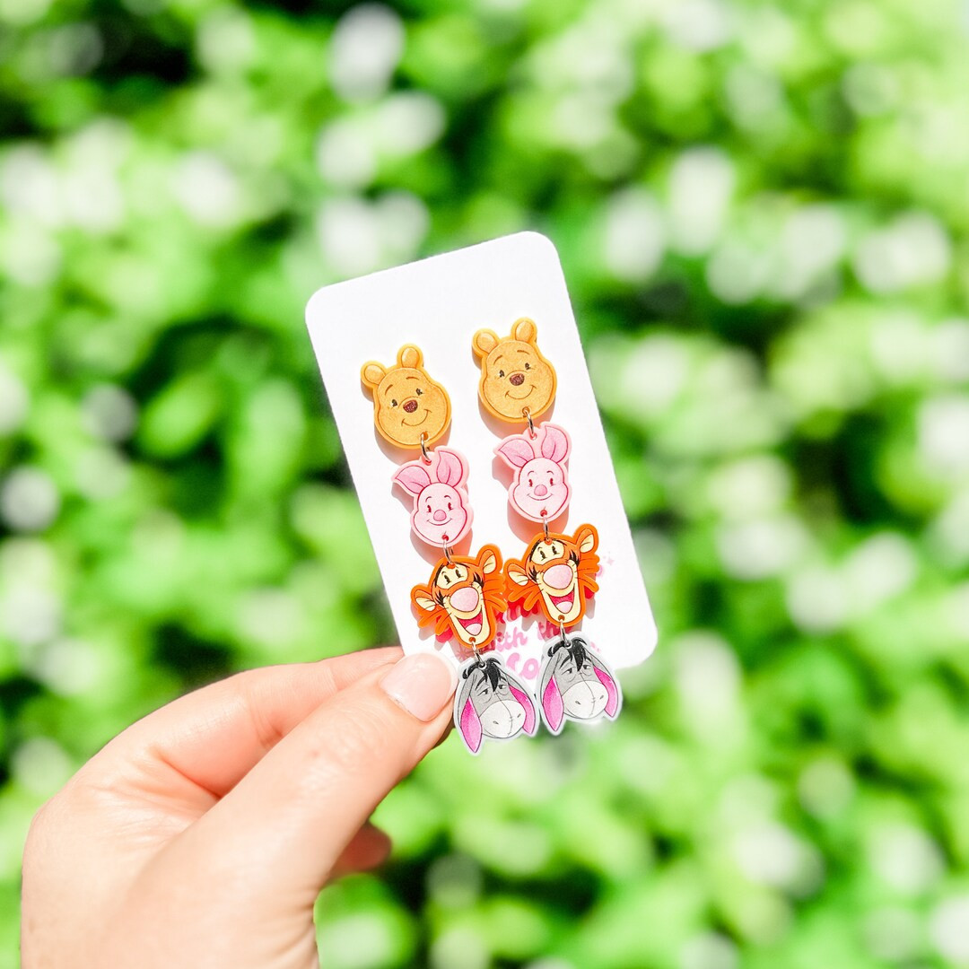 Pooh and Friends Earrings | Winnie the Pooh | Piglet | Tigger | Eeyore | Etsy (US)