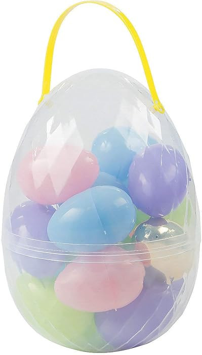 Large Easter Egg Container Filled with 17 Plastic Easter Eggs - Easter Supplies and Decor | Amazon (US)