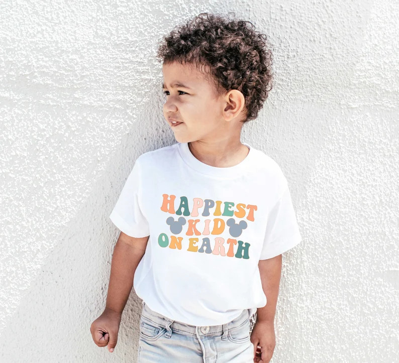 Happiest Kid On Earth Shirt, Disney Shirt, Disneyland CA Shirt, Disney World Shirt, Colorful Disn... | Etsy (US)