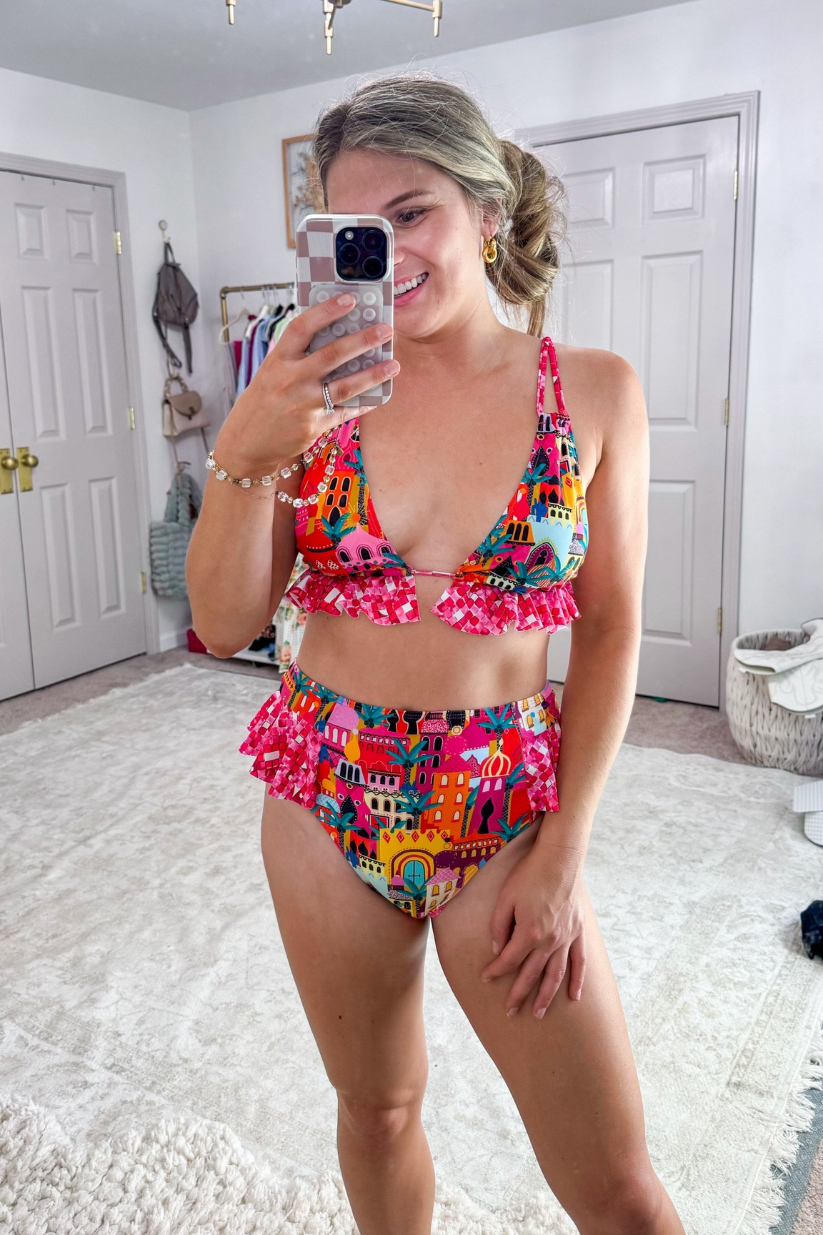 Amazon swimsuit flattering high waisted bikini with ruffle 

#LTKSwim #LTKActive