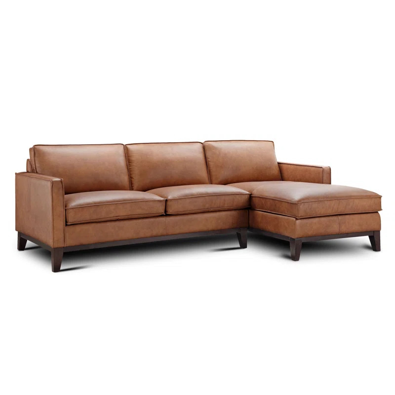 Zoticus 100" Wide Genuine Leather Sofa & Chaise | Wayfair North America