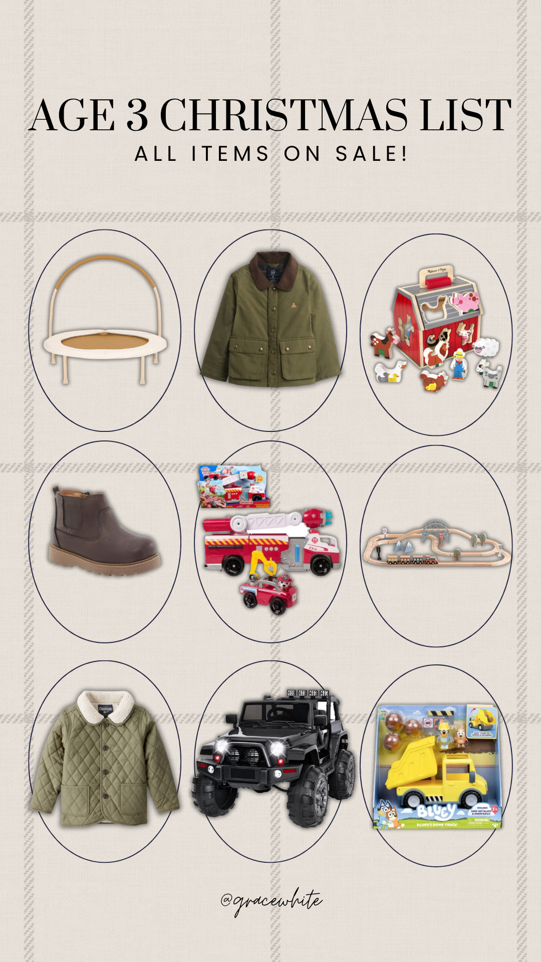 Whats on Jacksons Christmas list!!

christmas list, christmad gg, kids christmas, age 3 christmas list, age 3 gift guide, boys gift guide, kids boys gift guide, boys toy gift guide, boys clothing, boy mom, Grace White 

 #LTKGiftGuide #LTKHoliday #LTKSaleAlert