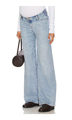 HATCH The Maternity Wide Leg Jeans in 90s Light Wash from Revolve.com | Revolve Clothing (Global)