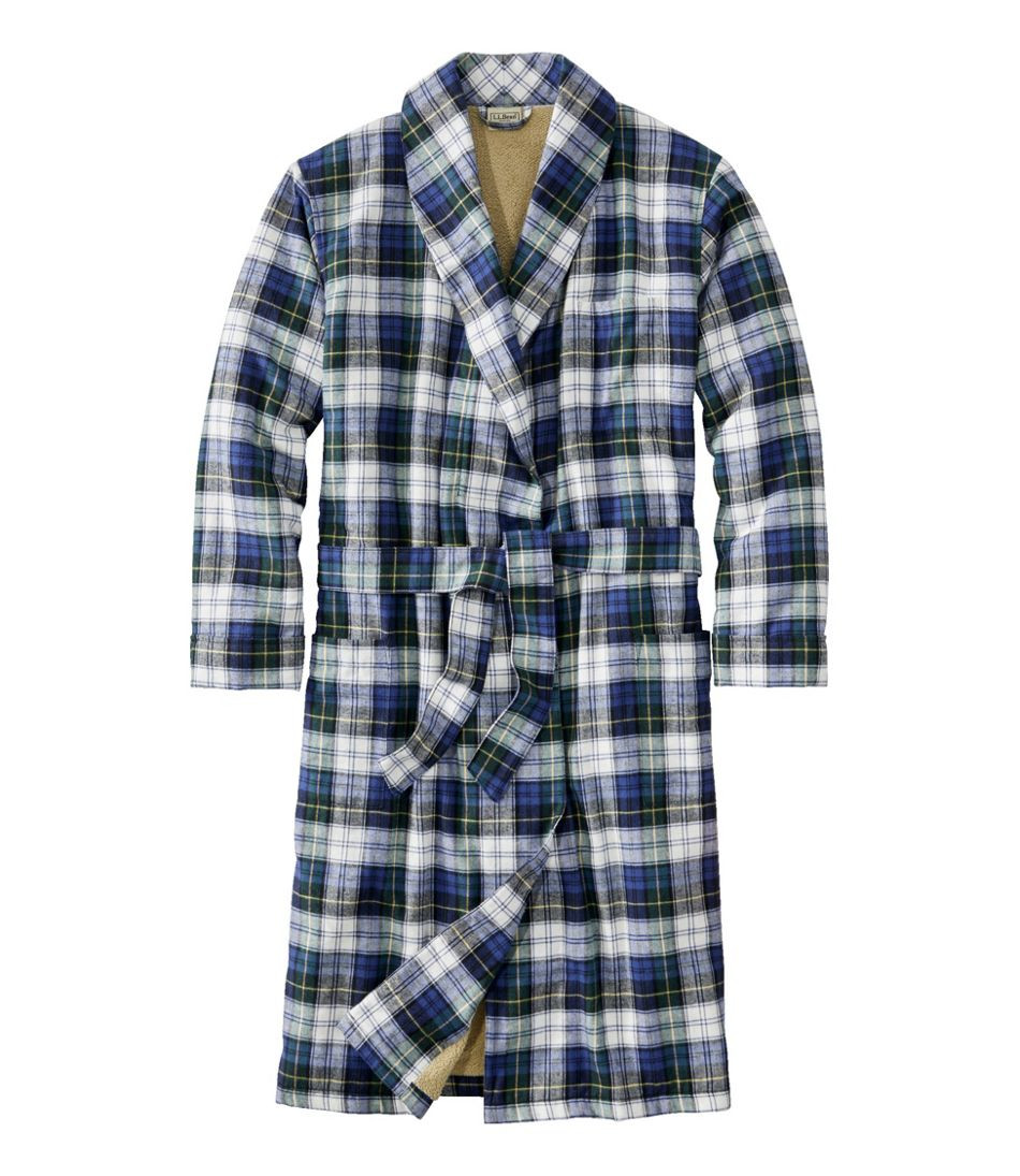 Men's Scotch Plaid Flannel Robe, Sherpa-Lined | L.L. Bean