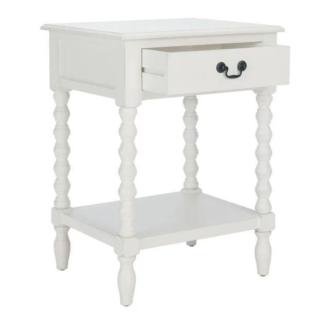 SAFAVIEH Athena Solid 1 Drawer Accent Table, Distressed White | Walmart (US)