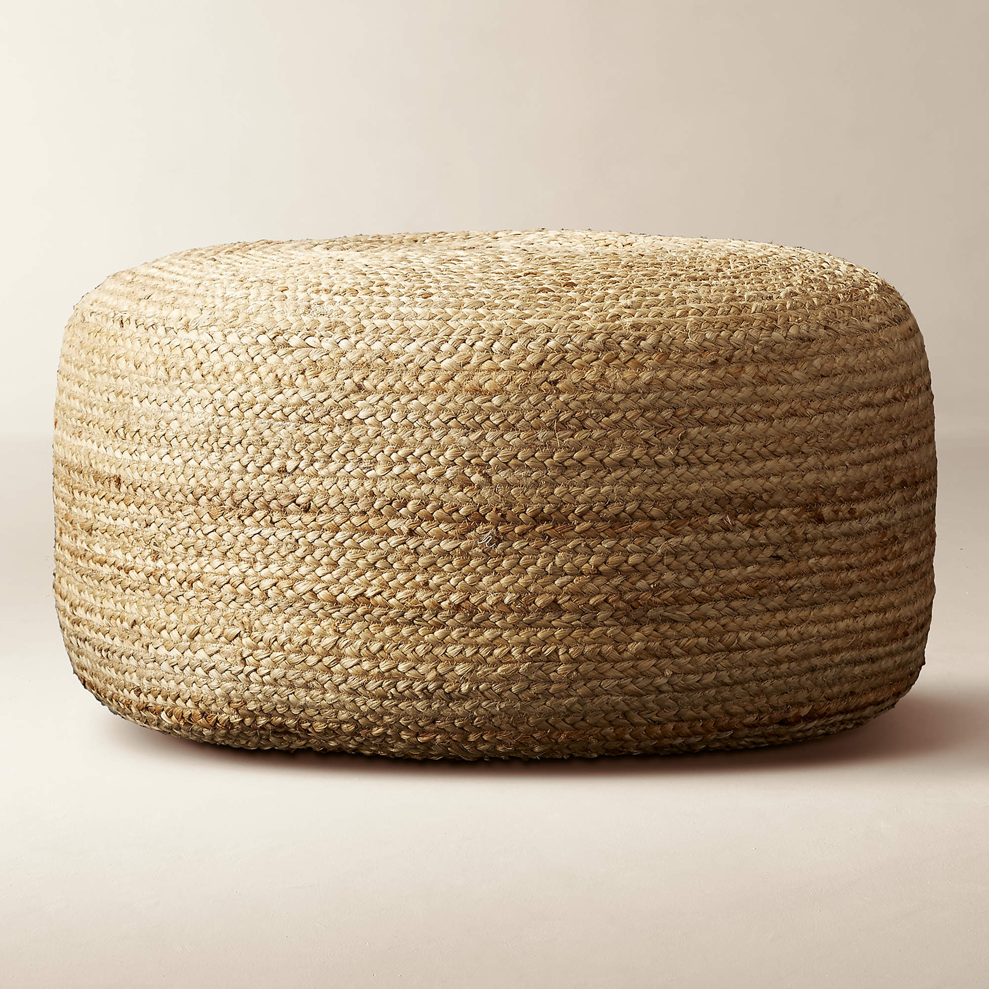 Braided Natural Jute Pouf Large 30" + Reviews | CB2 | CB2