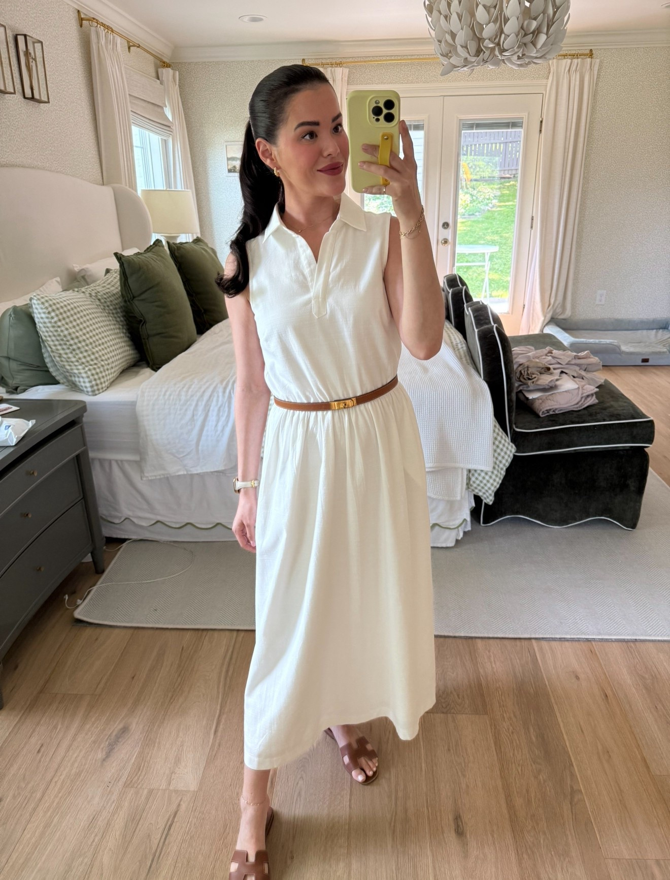 OOTD 🤍 Belt & sandals are Hermés but I linked a similar one on Amazon! 