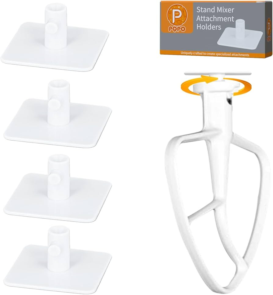 4 Pack Stand Mixer Attachment Holders Compatible with Kitchenaid Mixer Accessories, Dough Hooks,W... | Amazon (US)