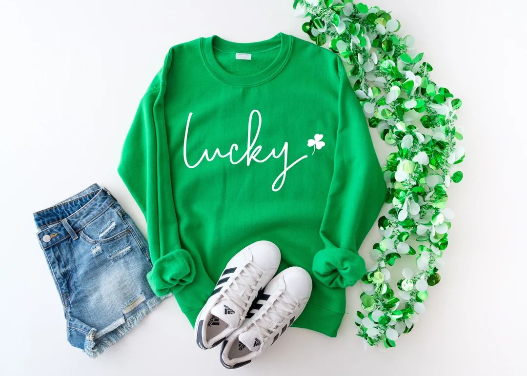 St. Patricks day sweatshirt - Women's Saint Paddy's day outfit - Cute Saint Paddy's day wear - Lu... | Etsy (US)