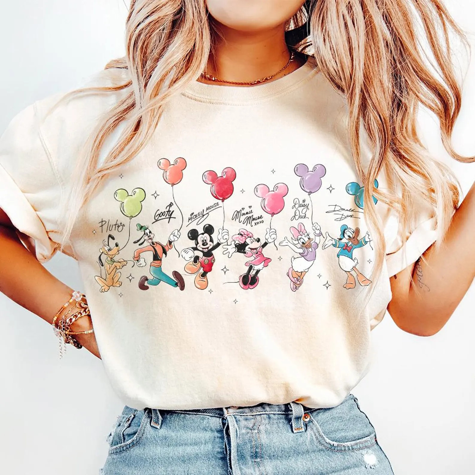 Retro Mickey and Friends Signatures Shirt, Disney Balloon Shirt, Disney Characters Tee, Disney Mo... | Etsy (US)