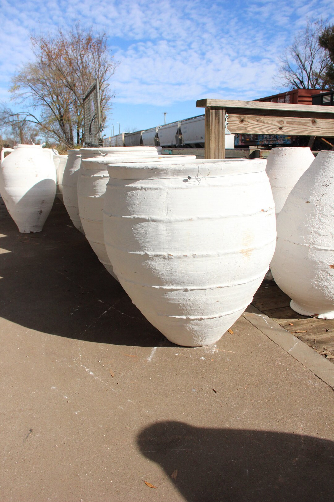 Antique White Pompeii Urn from Turkey, White Mouth Terracotta Jars | Etsy (US)