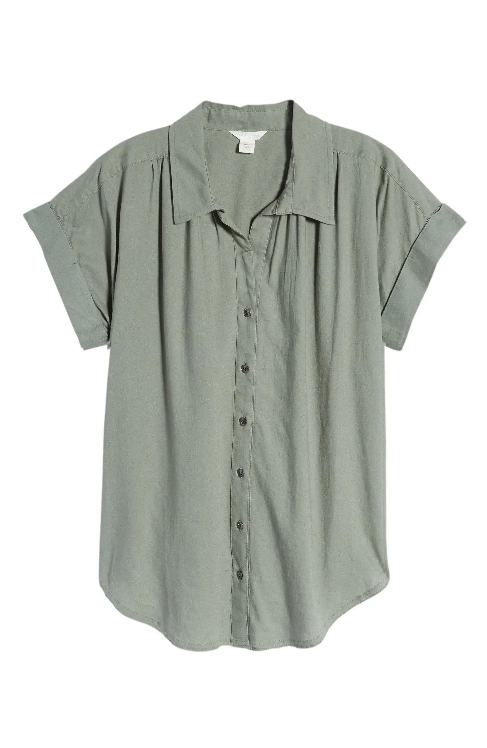 Linen Blend Camp Shirt | Nordstrom