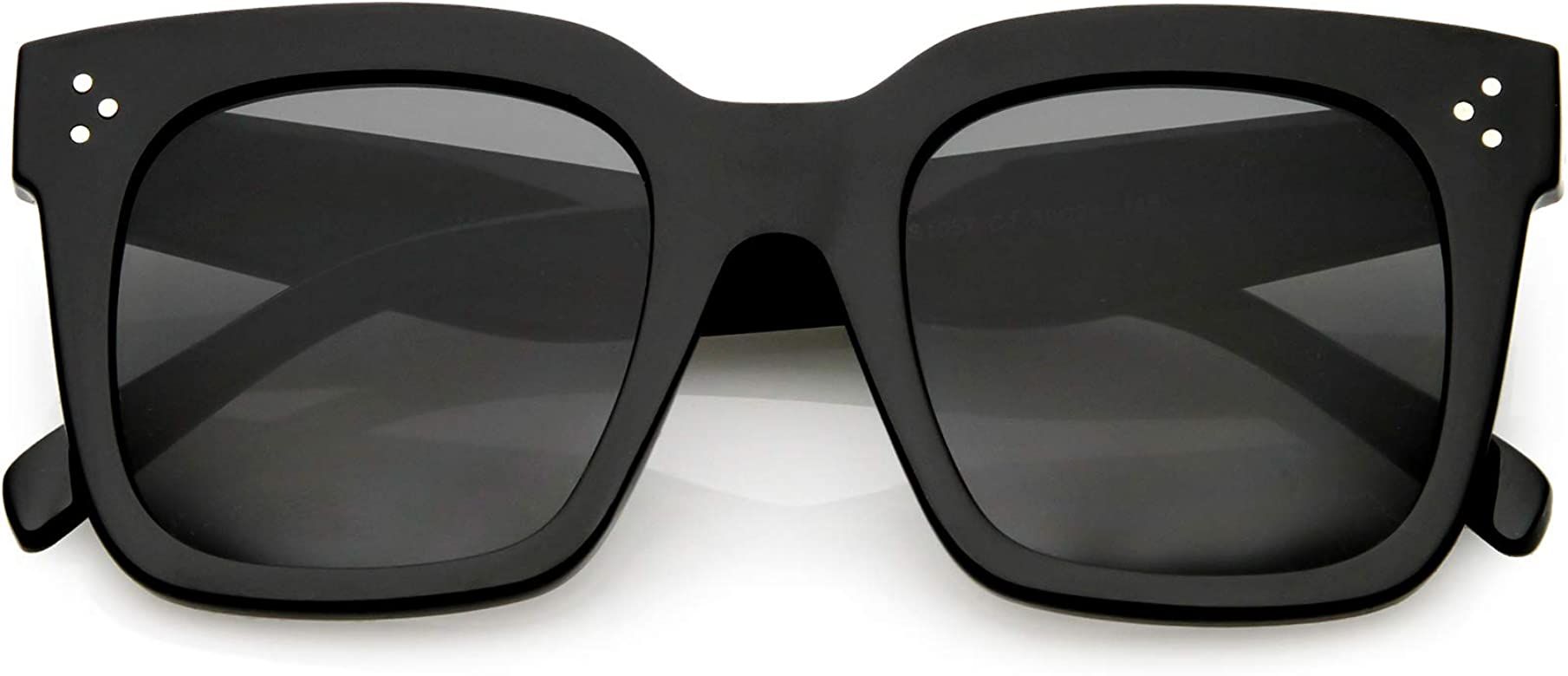 Amazon.com: zeroUV - Oversized Fashion Retro Square Sunglasses for Women Vintage Style 50mm (Blac... | Amazon (US)