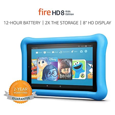 Fire HD 8 Kids Edition Tablet, 8" HD Display, 32 GB, Blue Kid-Proof Case | Amazon (US)