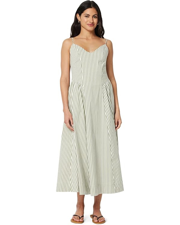 Amazon Essentials Women's Fit & Flare Thin Strap Cotton Poplin Midi Dress | Amazon (US)