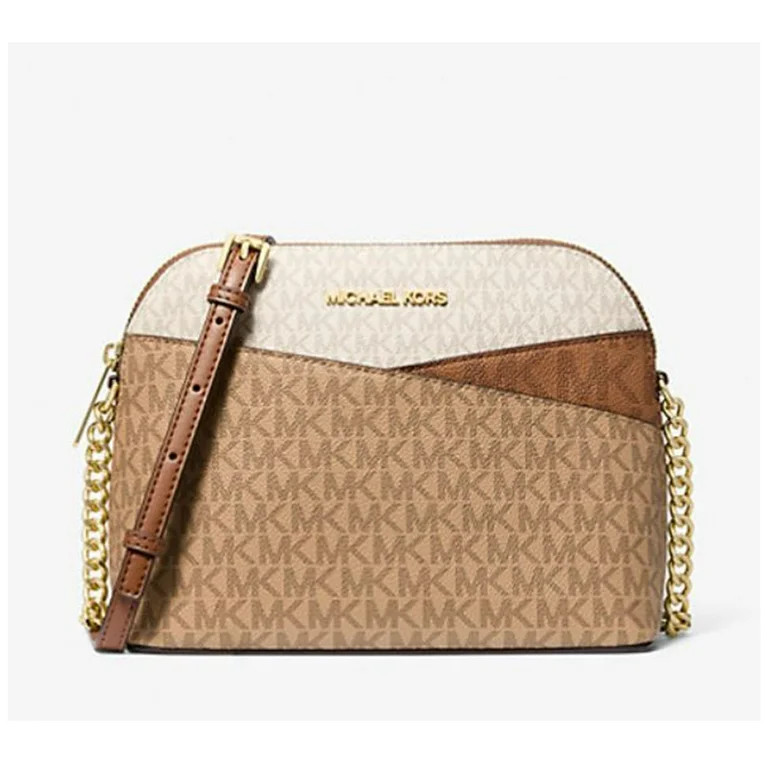 Michael Kors Women's Jet Set Travel Medium Color-Block Signature Logo Crossbody Bag (Camel Multi)... | Walmart (US)