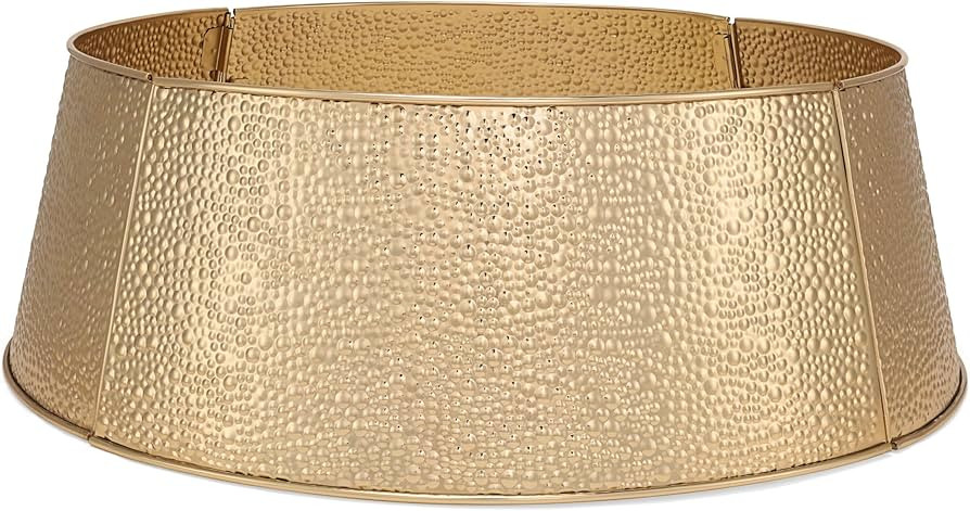 BIRDROCK HOME 4 Panel Tree Collar | Small | Gold Bubble | Metal Holiday Skirt Decor | Water Base ... | Amazon (US)