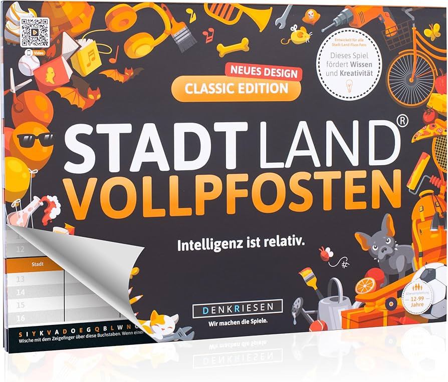 DENKRIESEN Stadt Land Vollpfosten Classic Edition | Word Game for 2-50 Players | Family Game from... | Amazon (DE)