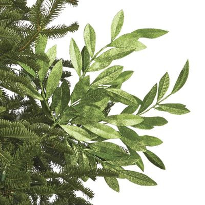 Glitter Bay Leaf Spray in Apple Green, Set of Six | Frontgate