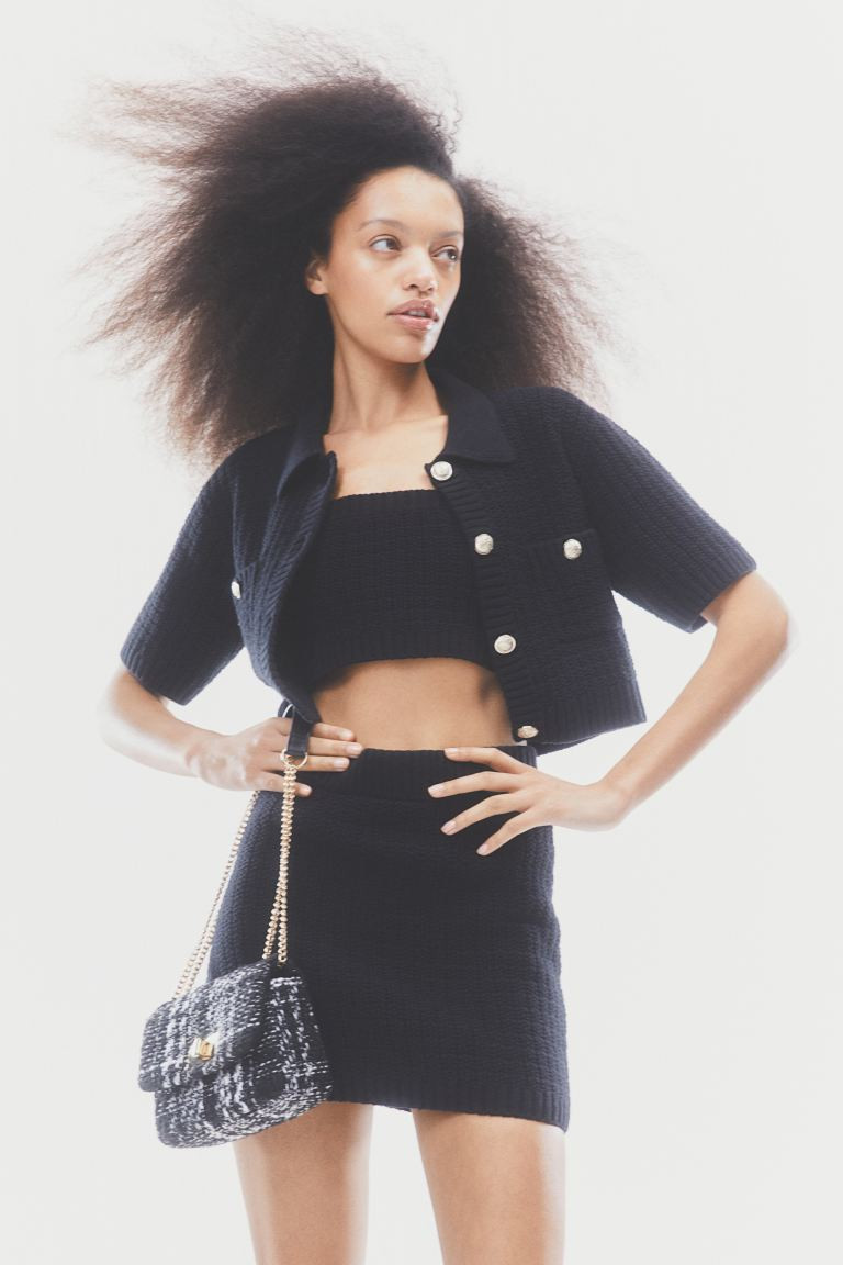 Minifalda de punto - Negro - MUJER | H&M ES | H&M (FR, IT, ES, PT, BE)