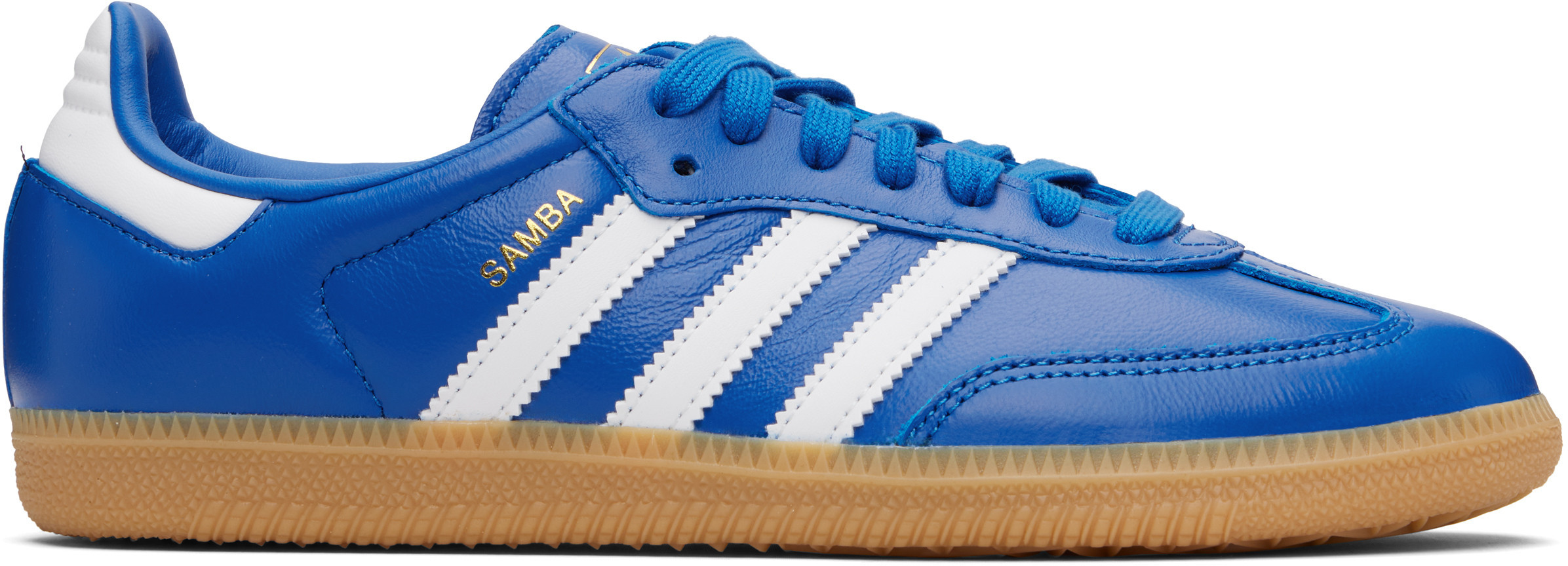 adidas Originals Blue & White Samba OG Sneakers | SSENSE
